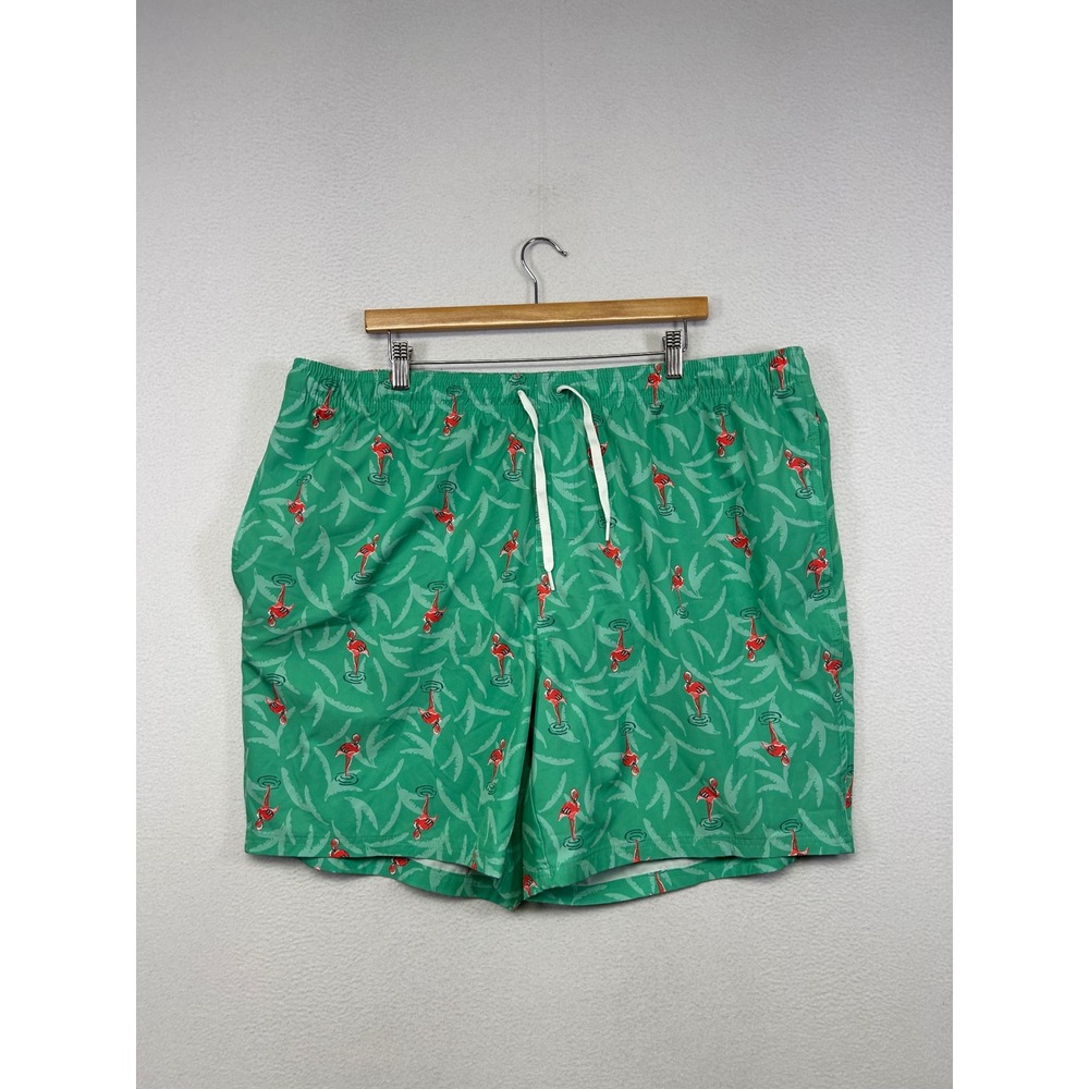 Tropical Summer Old Navy Mens XXL Green Flamingo Print Swim Trunks